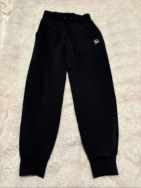 Victoria's Secret Black Cozy Fleece Joggers with Logo